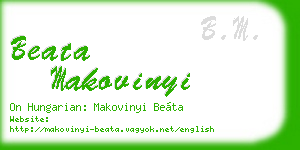 beata makovinyi business card